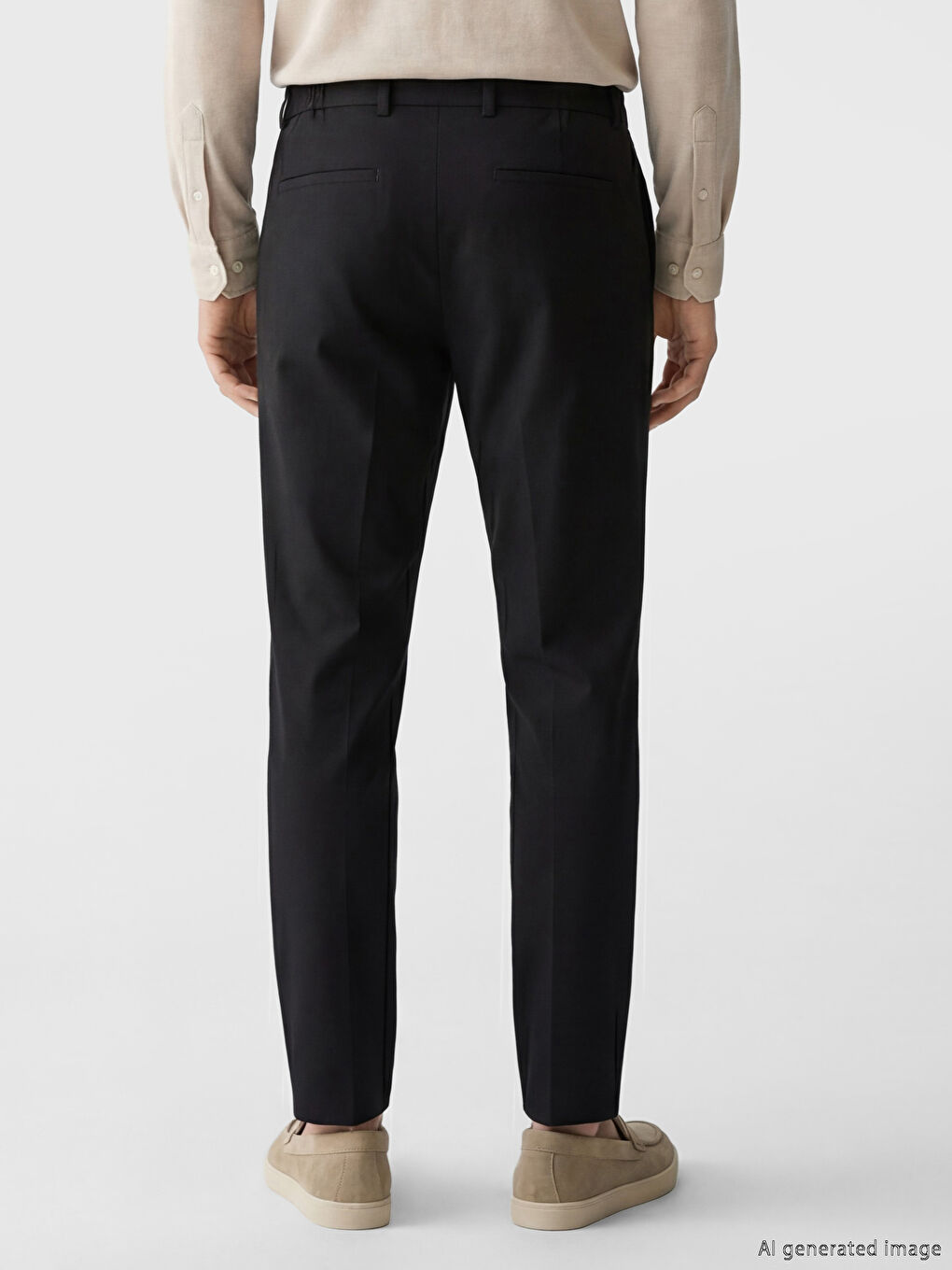 Siyah Standart Kalıp Erkek Pantolon-3