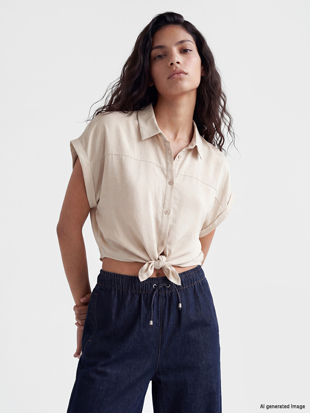 Modal Blend Asymmetric Cut Women's Shirt