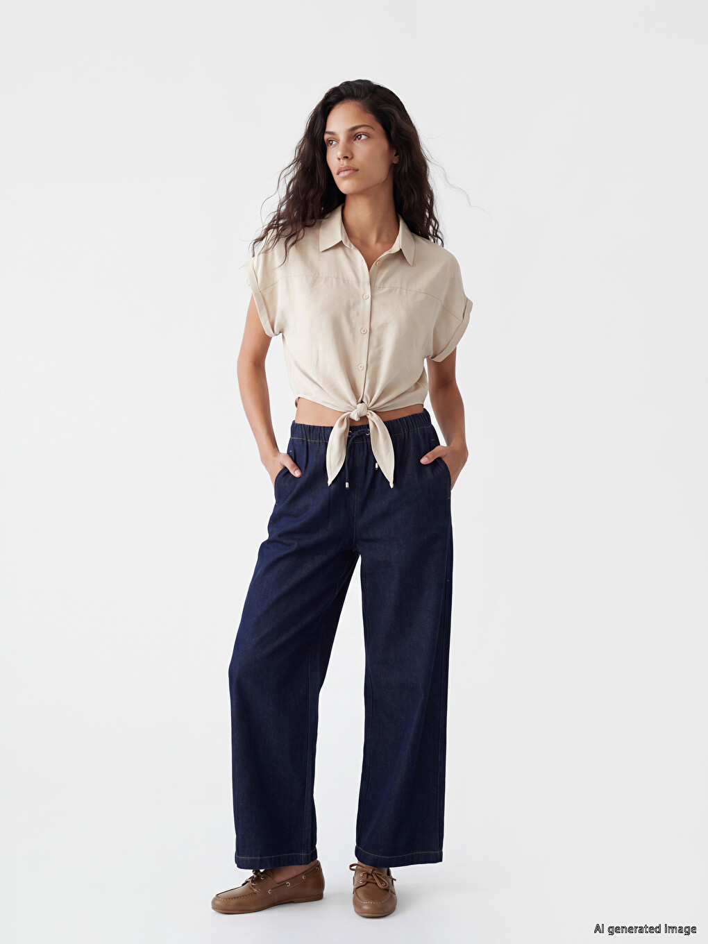 Modal Blend Asymmetric Cut Women's Shirt-1