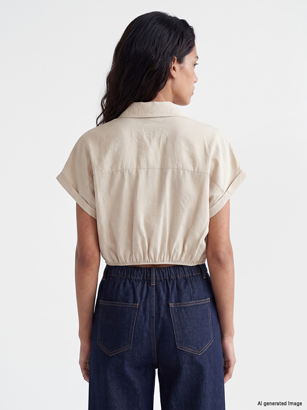 Modal Blend Asymmetric Cut Women's Shirt-3
