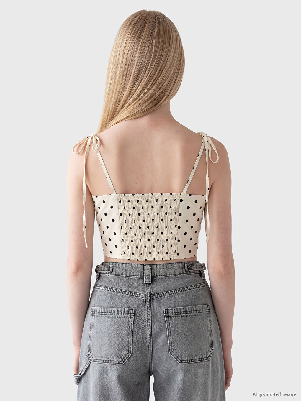 Polka Dot Strappy Crop Bustier-3