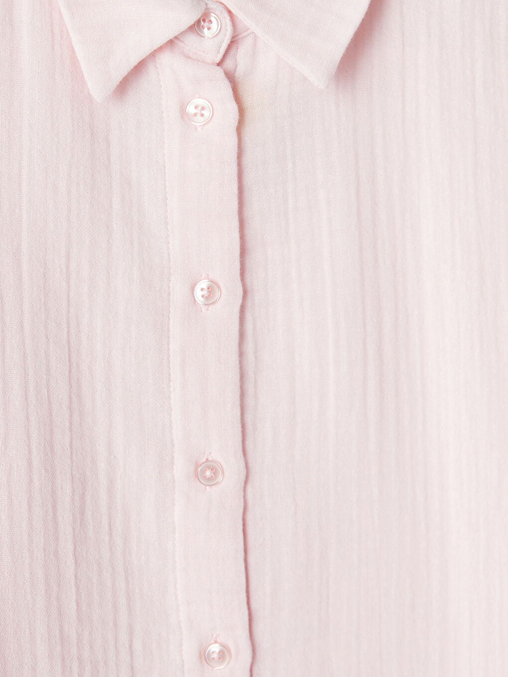 Pembe Oversize Müslin Kadın Gömlek-1
