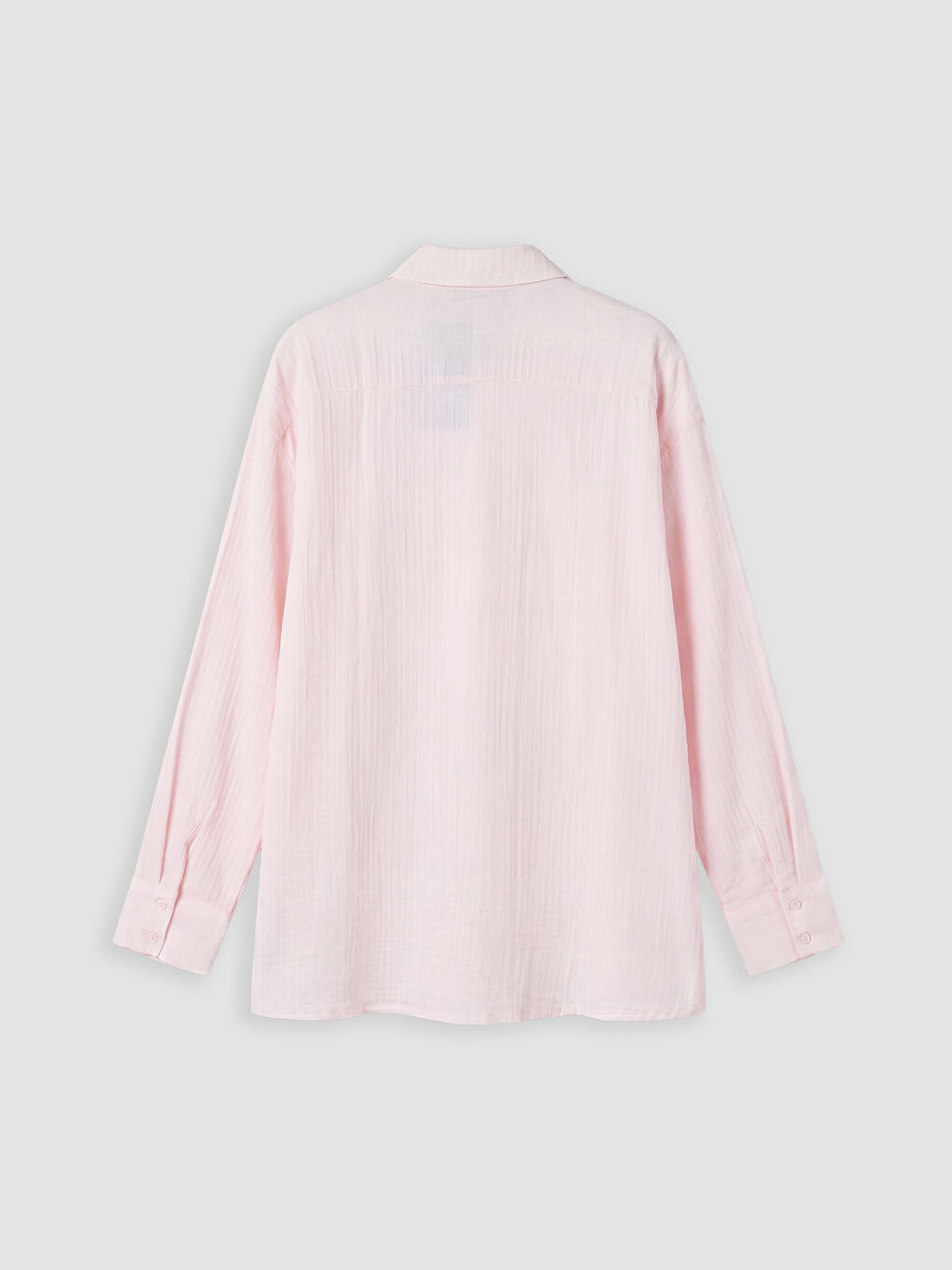 Pembe Oversize Müslin Kadın Gömlek-2