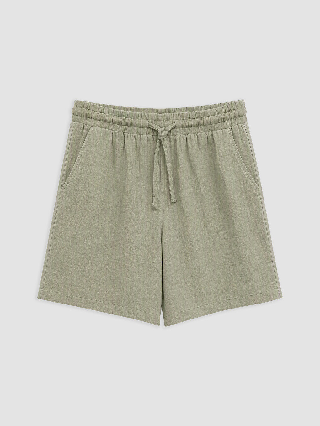 Elastic Waist Muslin Women's Shorts