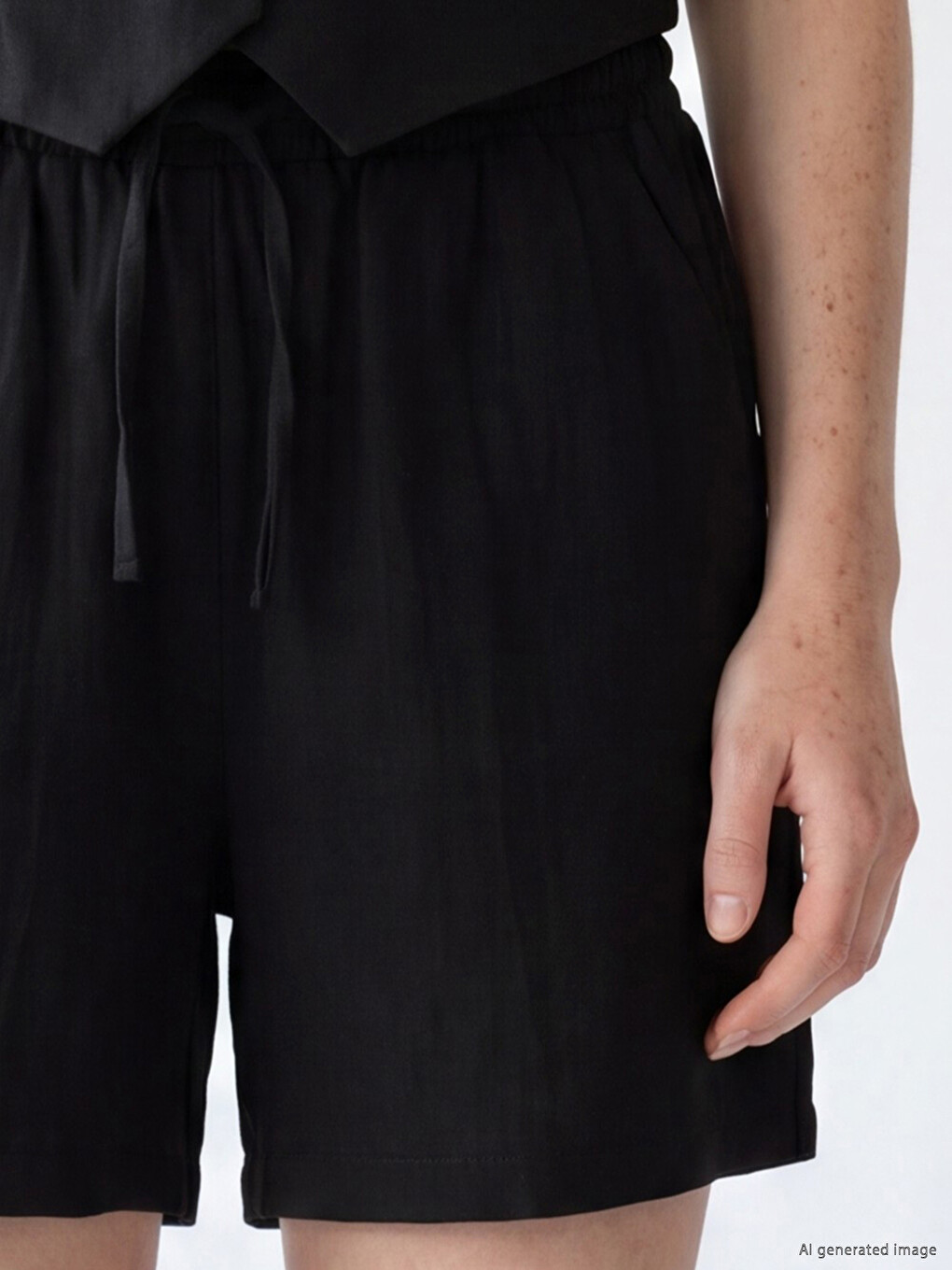 Elastic Waist Muslin Women's Shorts-2