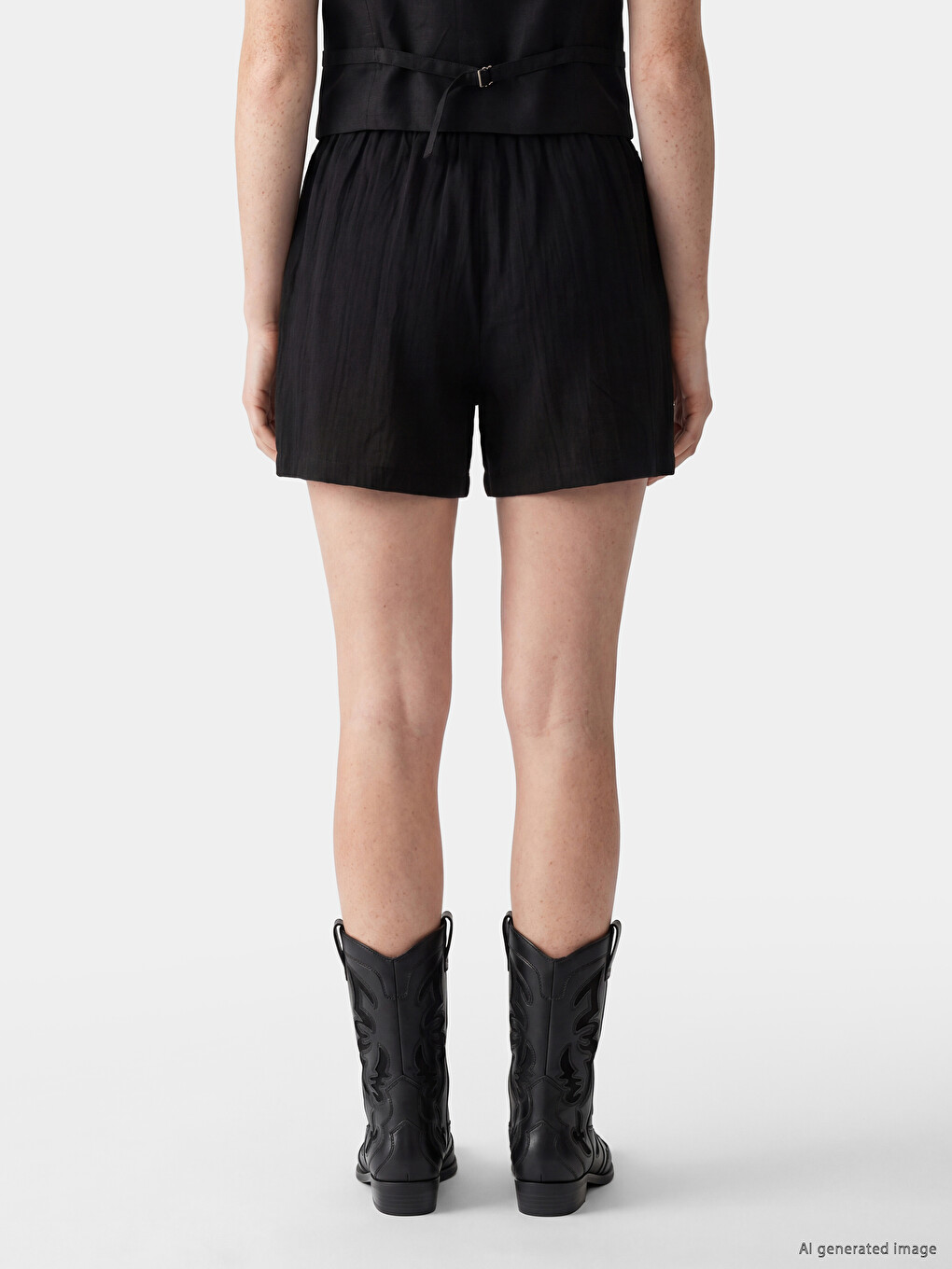 Elastic Waist Muslin Women's Shorts-3