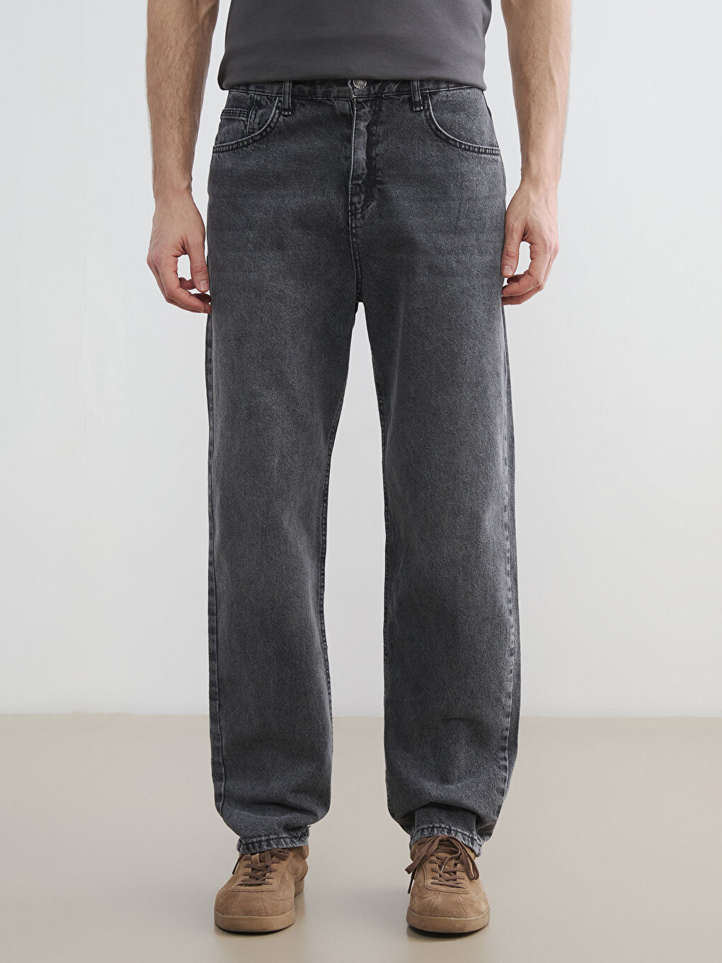 Antrasit 745 Baggy Fit Erkek Jean Pantolon-1
