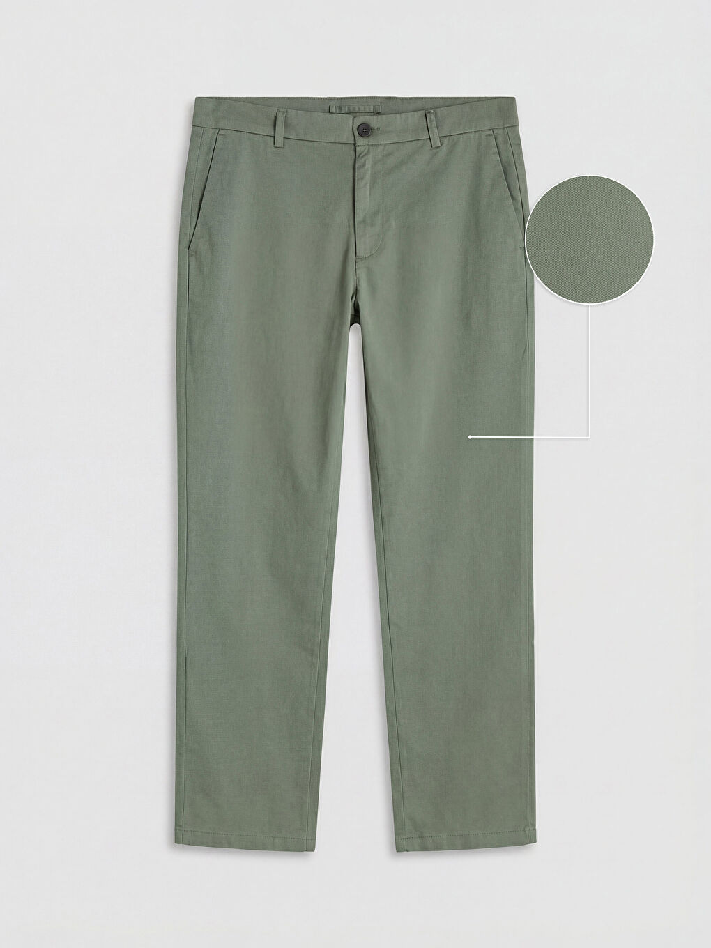 Haki Standart Kalıp Gabardin Erkek Pantolon