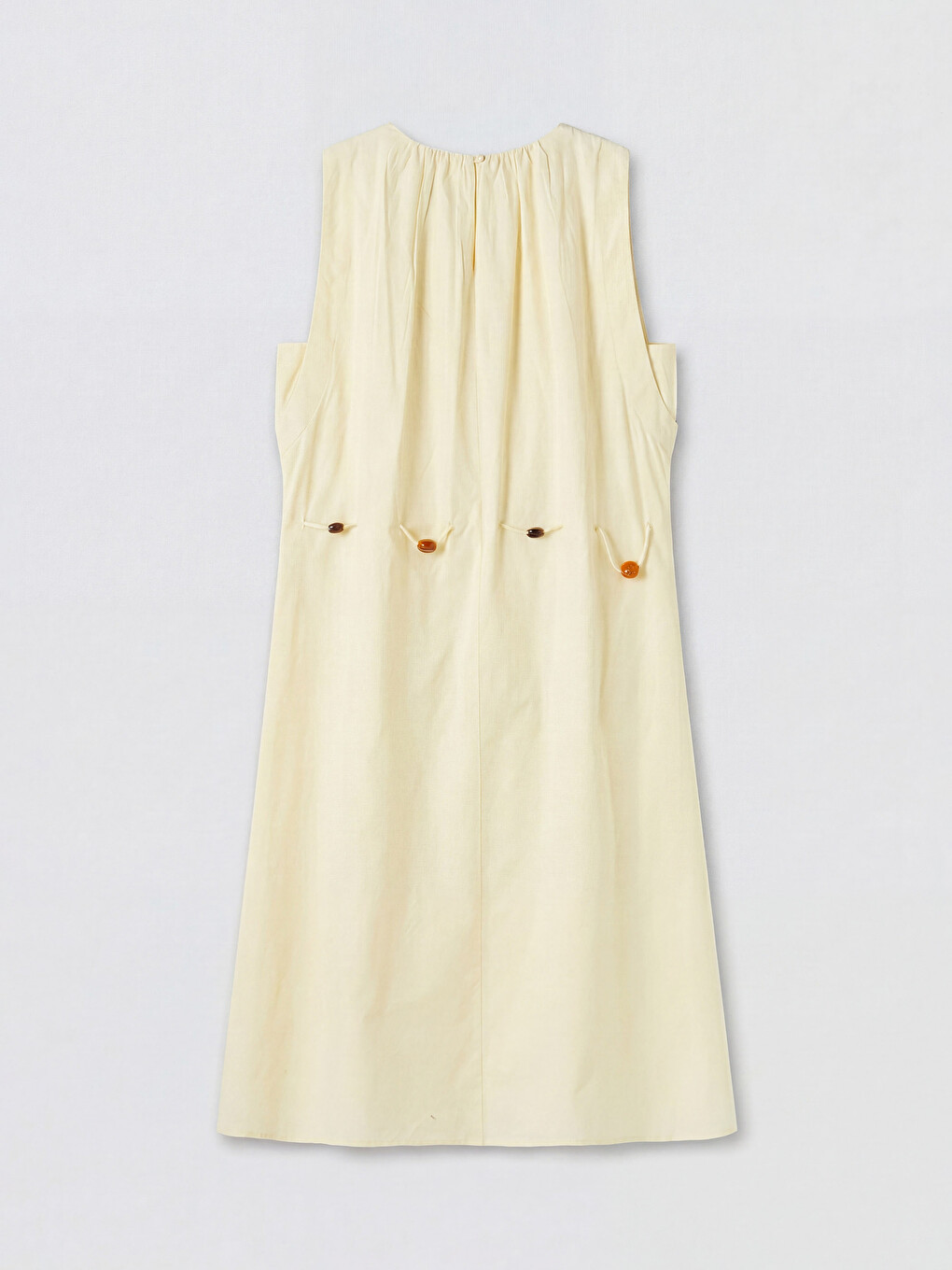 Drawstring Waist A-Line Poplin Dress-5