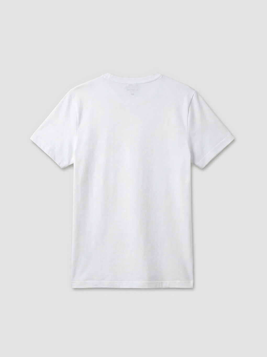 Beyaz Bisiklet Yaka Erkek Tişört-1