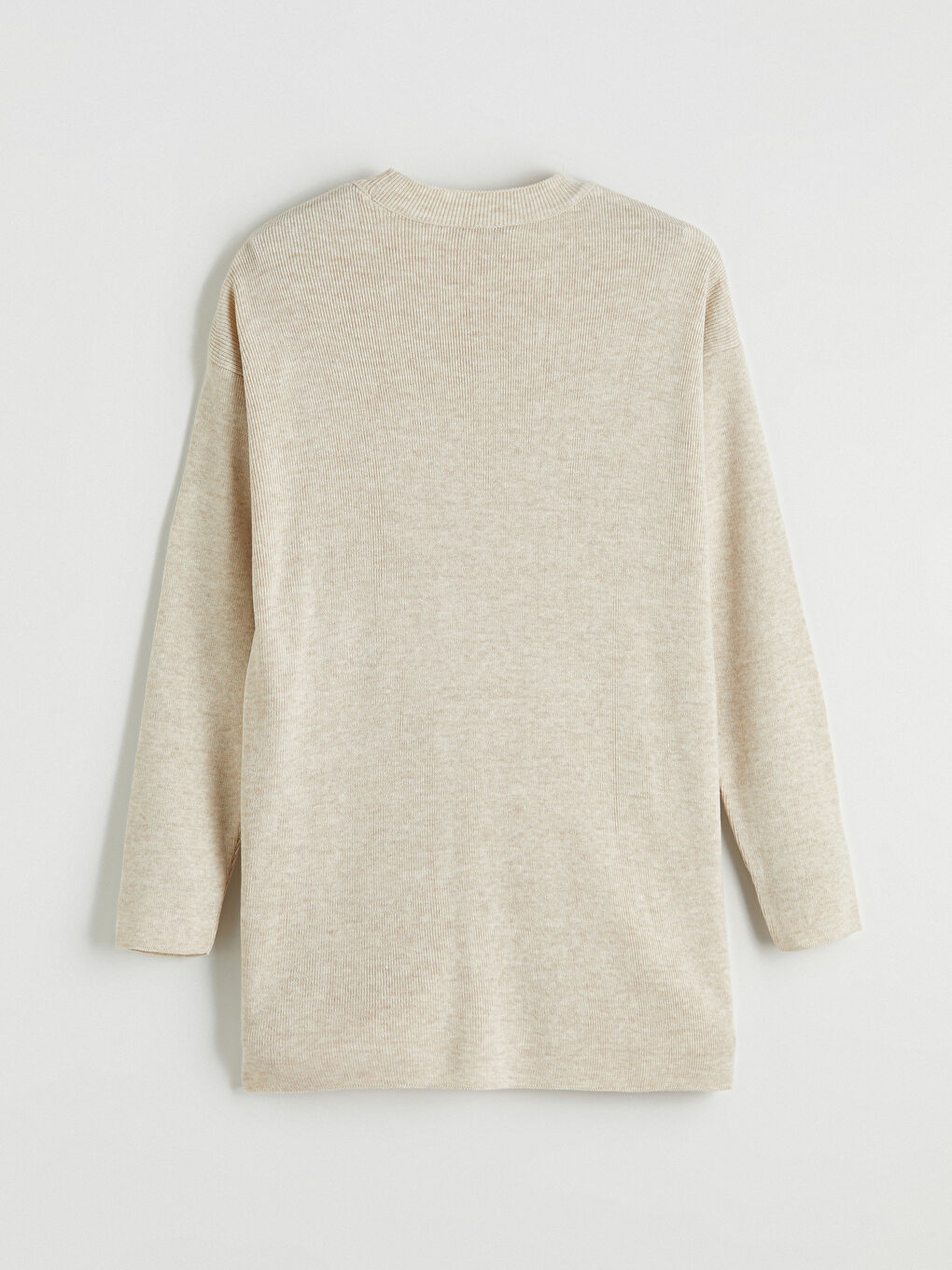 Bej Bisiklet Yaka Kadın Triko Tunik-2