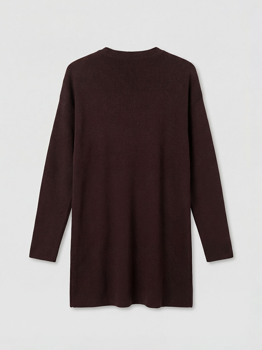 Kahverengi Bisiklet Yaka Kadın Triko Tunik-1