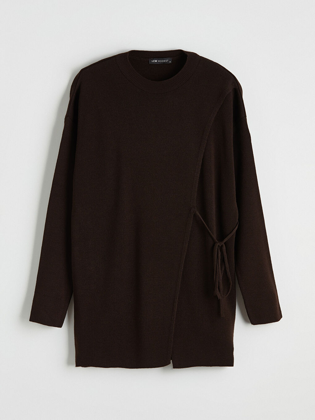 Kahverengi Bisiklet Yaka Kadın Triko Tunik-8