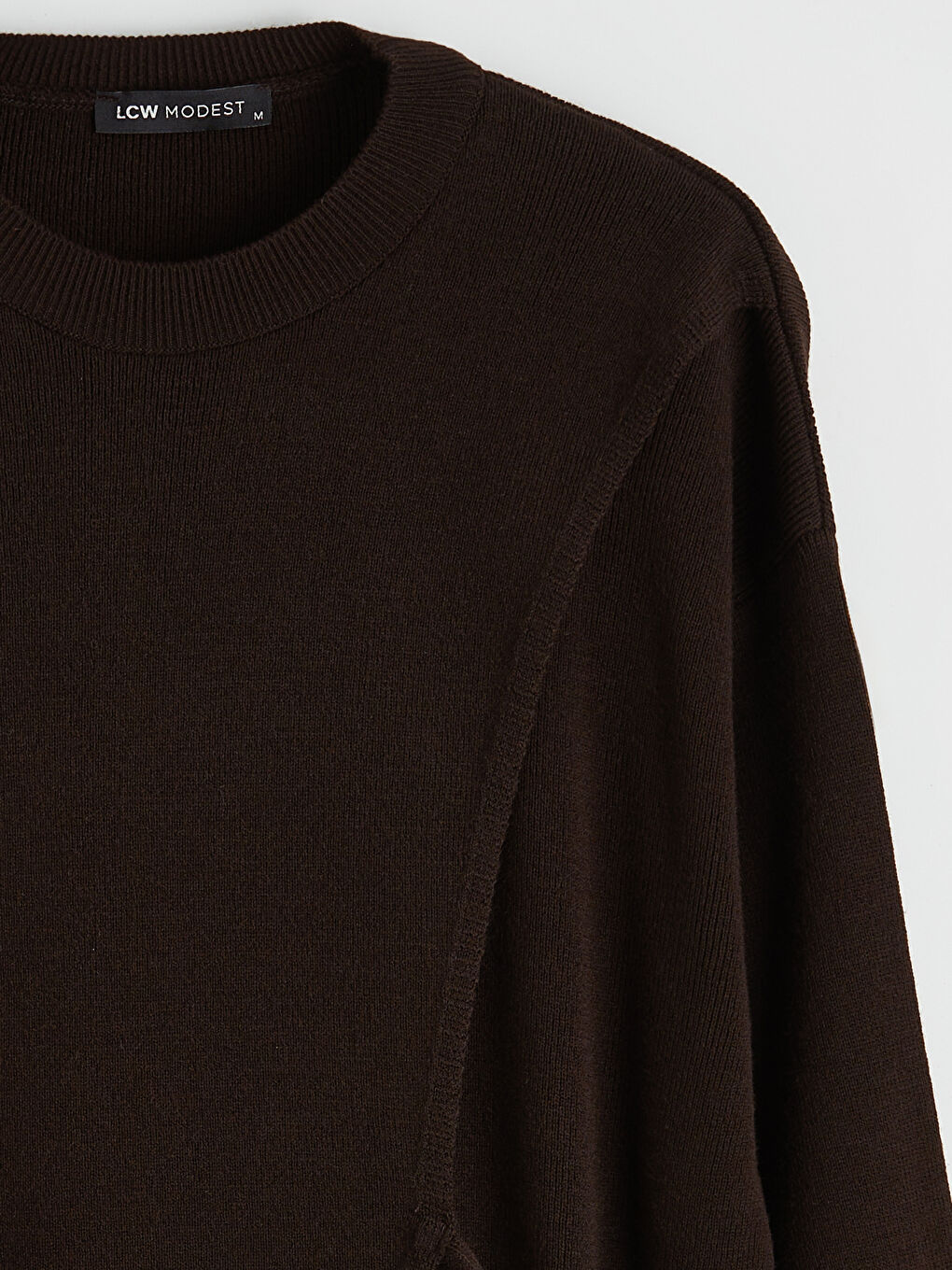 Kahverengi Bisiklet Yaka Kadın Triko Tunik-9