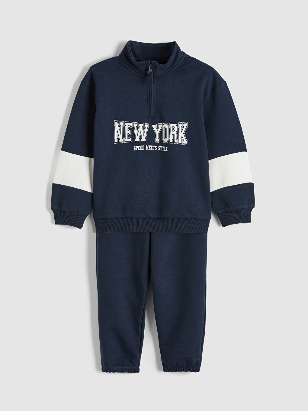 Lacivert NYC Baskılı Erkek Çocuk Eşofman Takımı