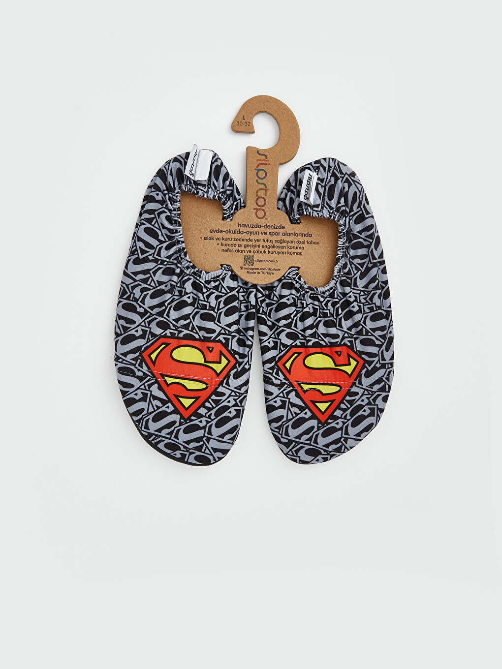 Siyah Superman Baskılı Erkek Çocuk Deniz Ayakkabısı
