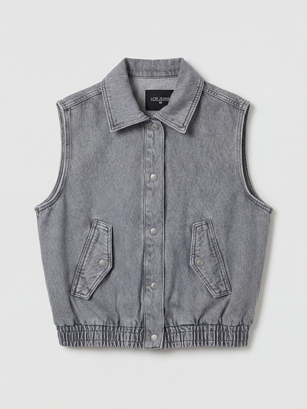 жағалы әйелдерге арналған деним жилет-4