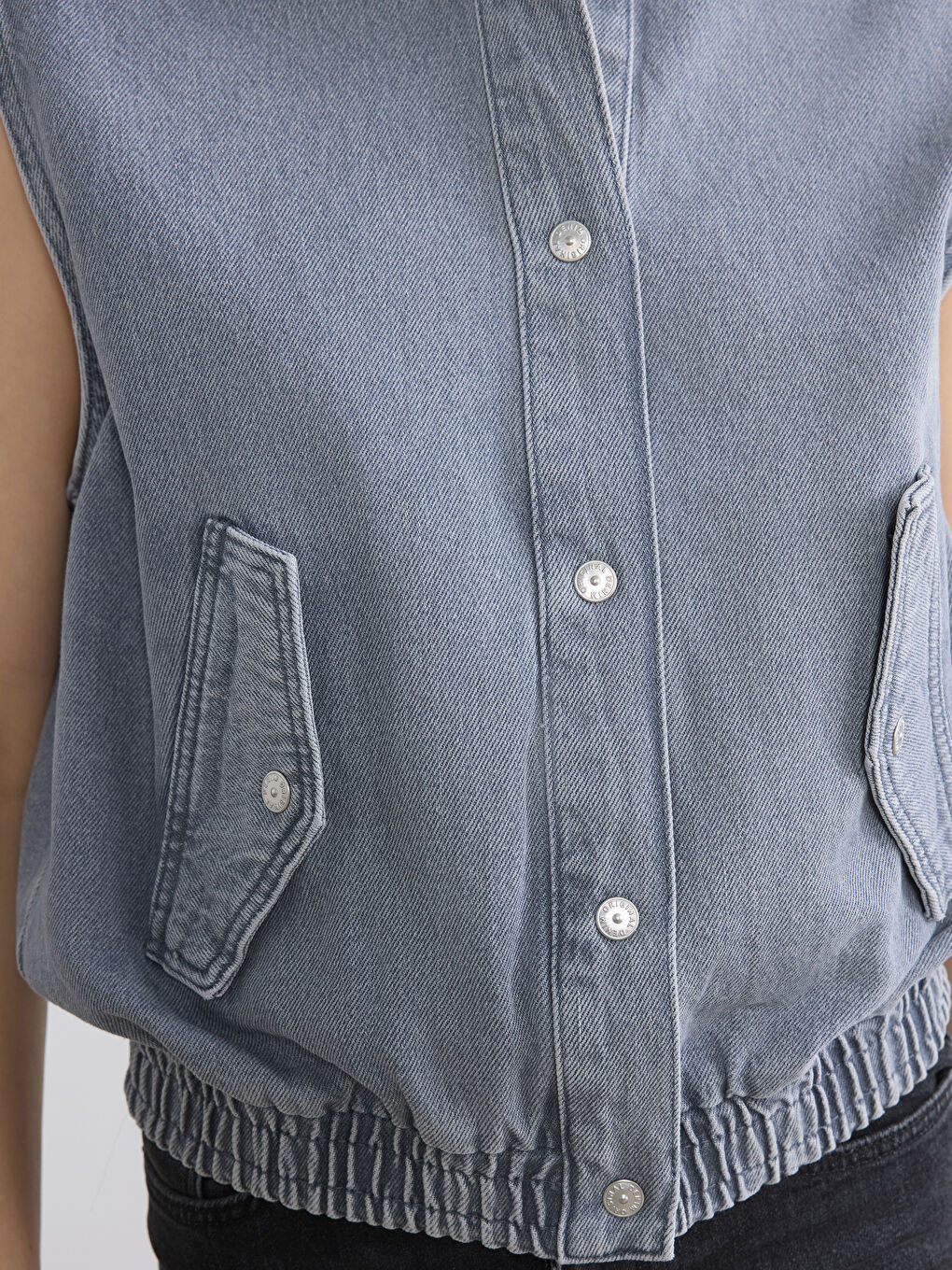 жағалы әйелдерге арналған деним жилет-2