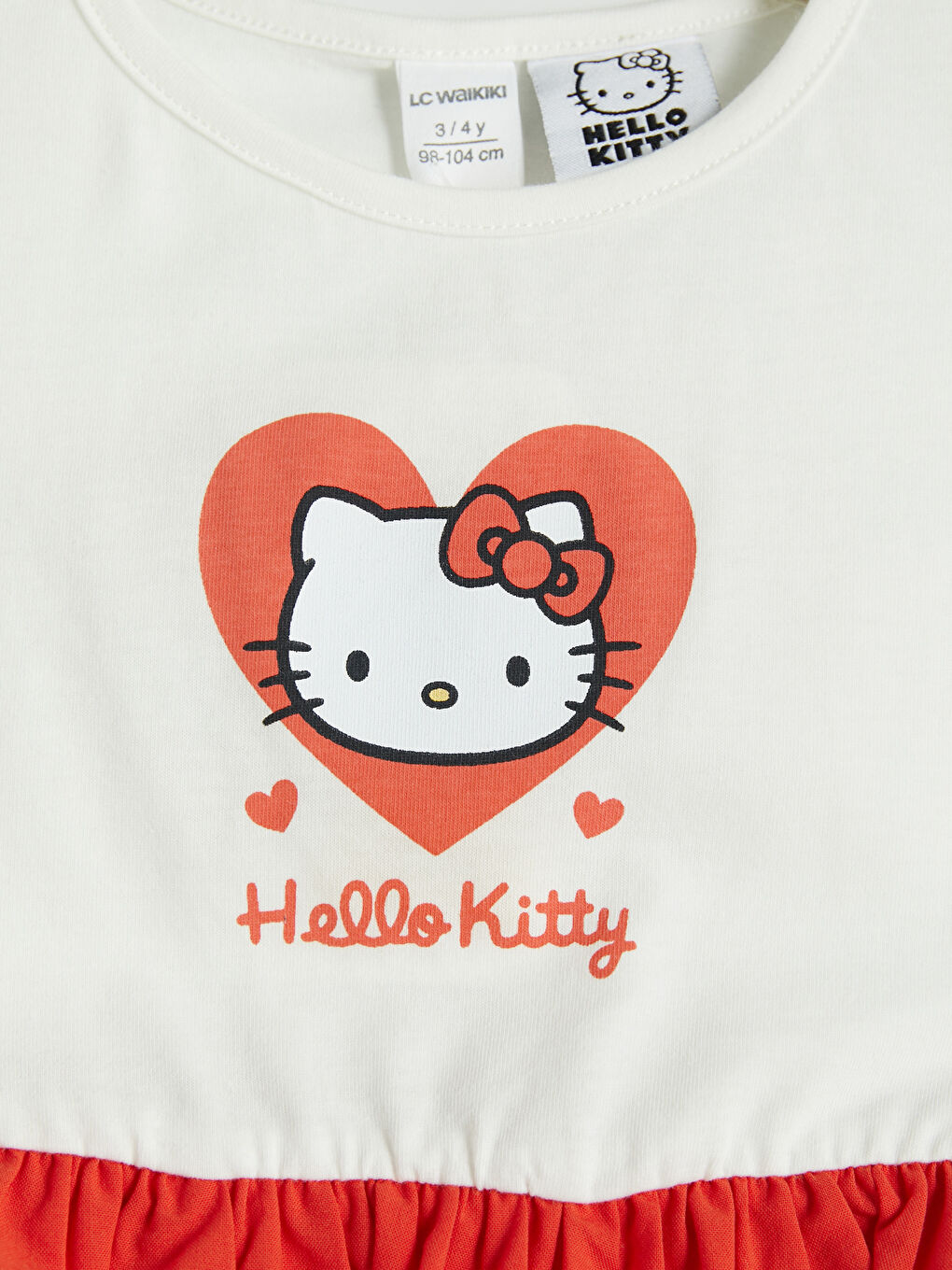 فستان بناتي مطبوع من Hello Kitty-2