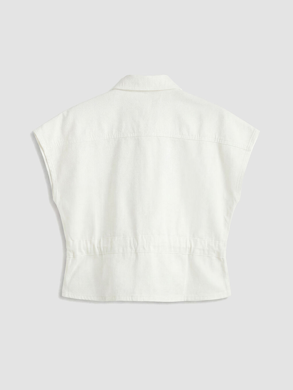 Beyaz Gömlek Yaka Kadın Yelek-1