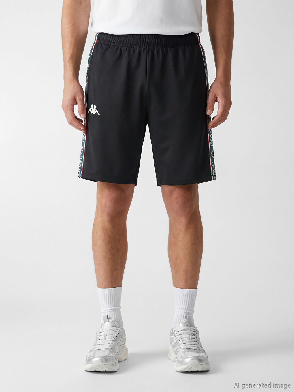 Siyah Standart Kalıp Unisex Spor Şort-4