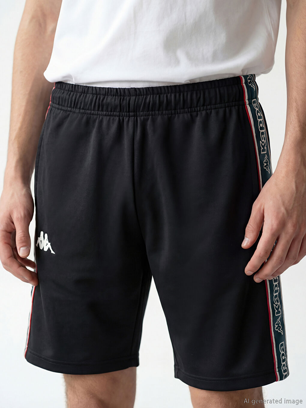 Siyah Standart Kalıp Unisex Spor Şort-5