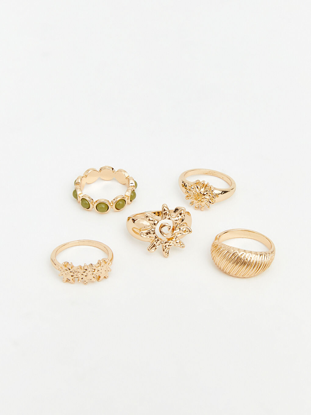 Sarı Kadın Küpe Seti 5'li