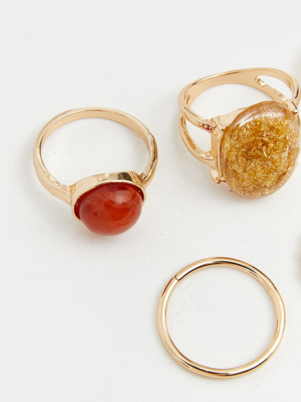 Sarı Taşlı Kadın Yüzük Seti 5'li-2