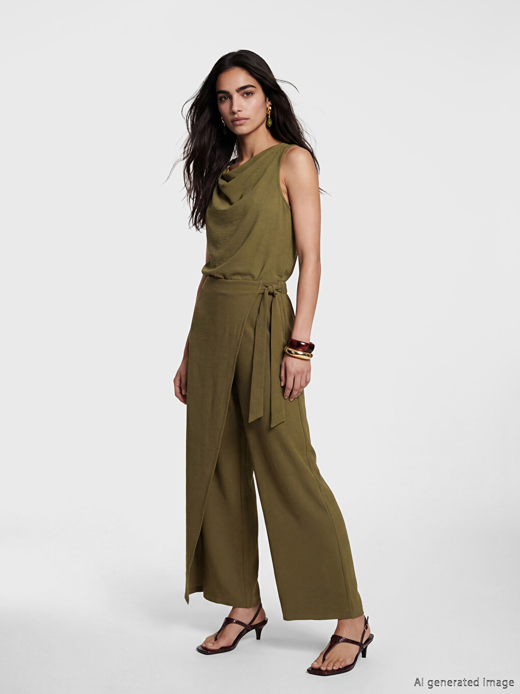 Cowl Neck Ruched Blouse-1
