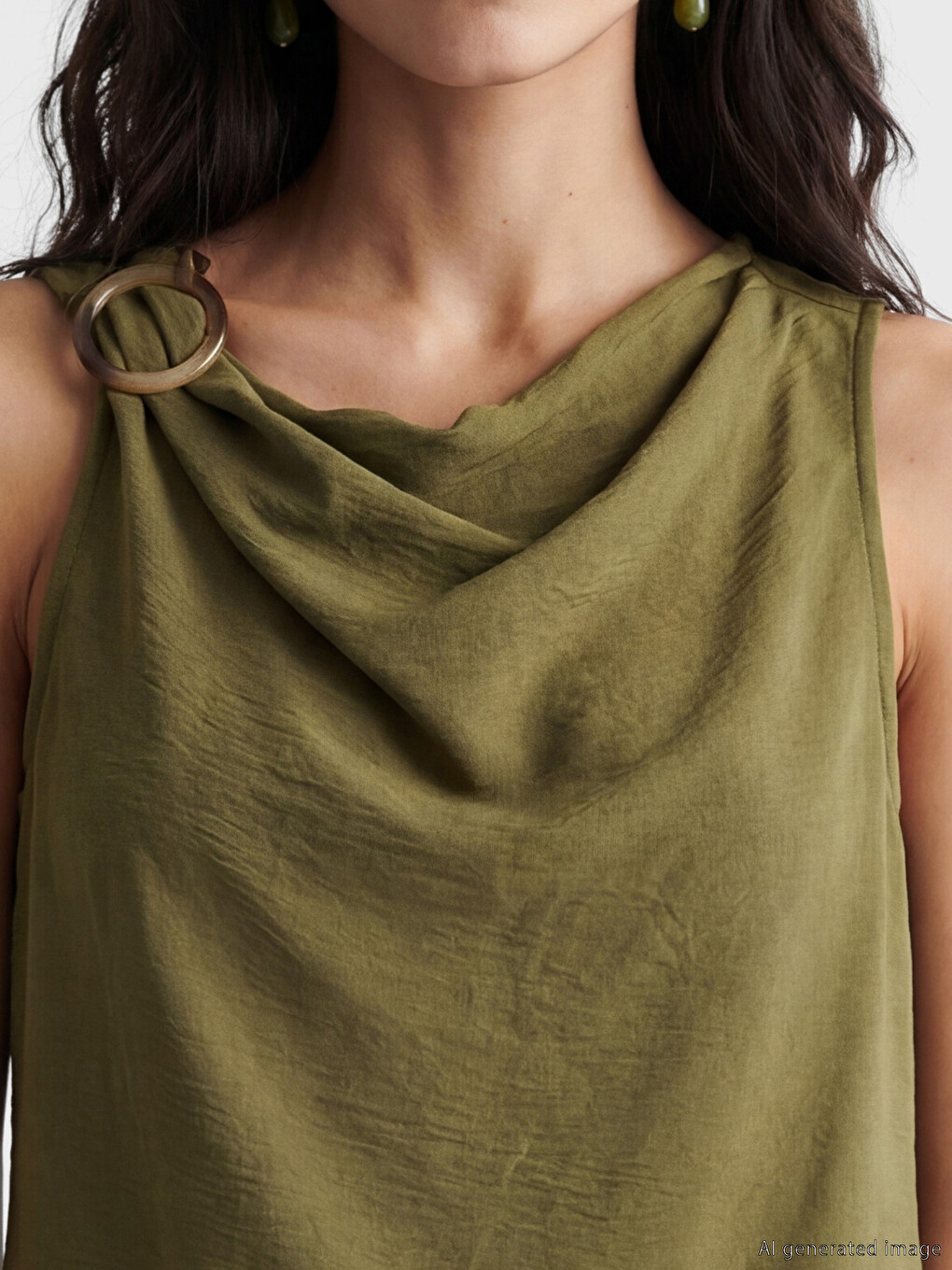 Cowl Neck Ruched Blouse-2