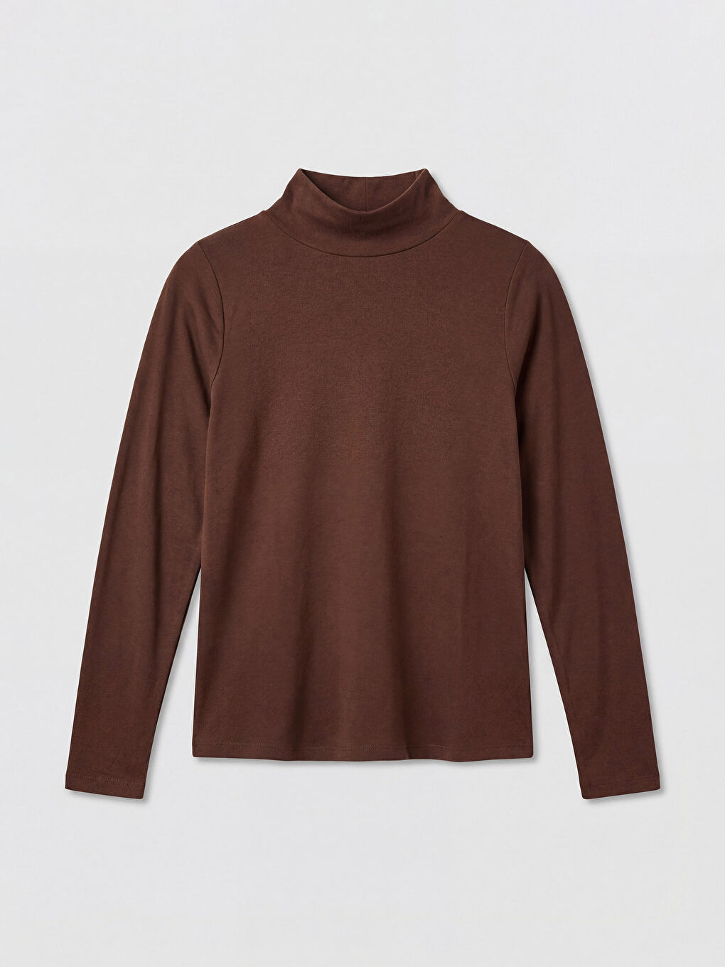 Kahverengi Dik Yaka Modal Karışımlı Kadın Atlet