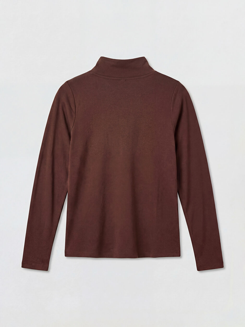 Kahverengi Dik Yaka Modal Karışımlı Kadın Atlet-1