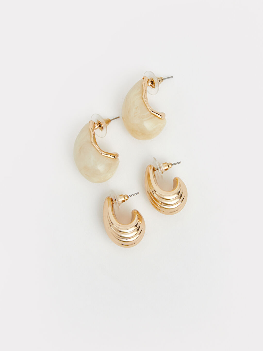 Sarı Damla Figürlü Kadın Küpe Seti 2'li