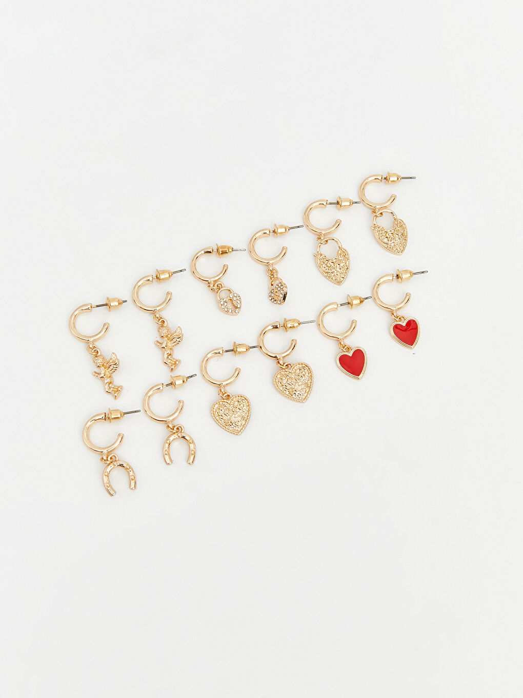 Sarı Kadın Küpe Seti 6'lı