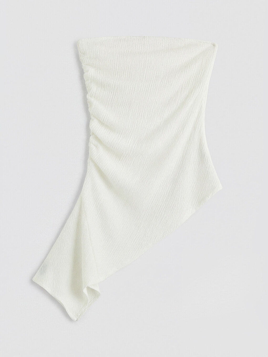Strapless Collar Ruched Asymmetric Cut Blouse-4