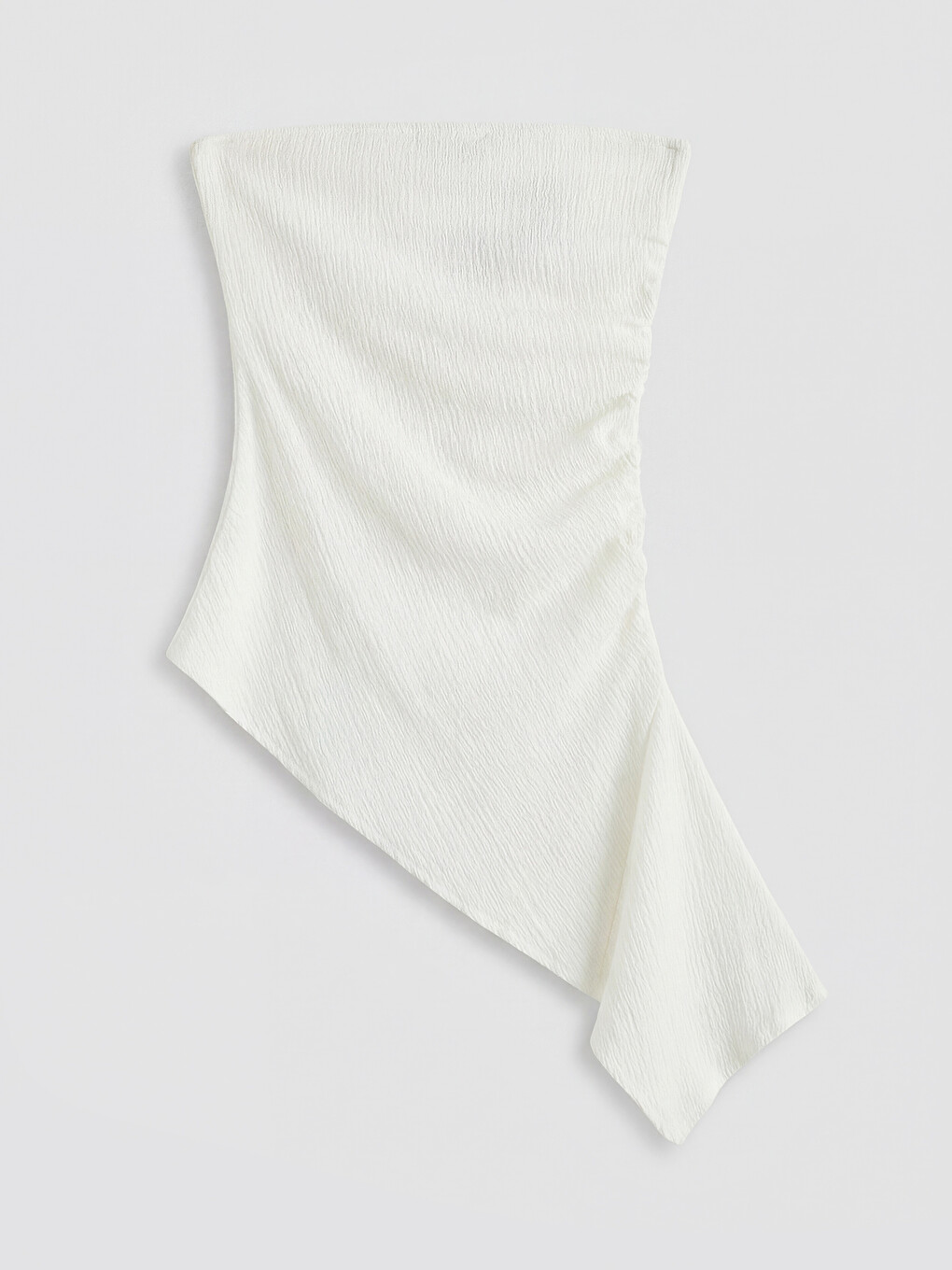 Strapless Collar Ruched Asymmetric Cut Blouse-5