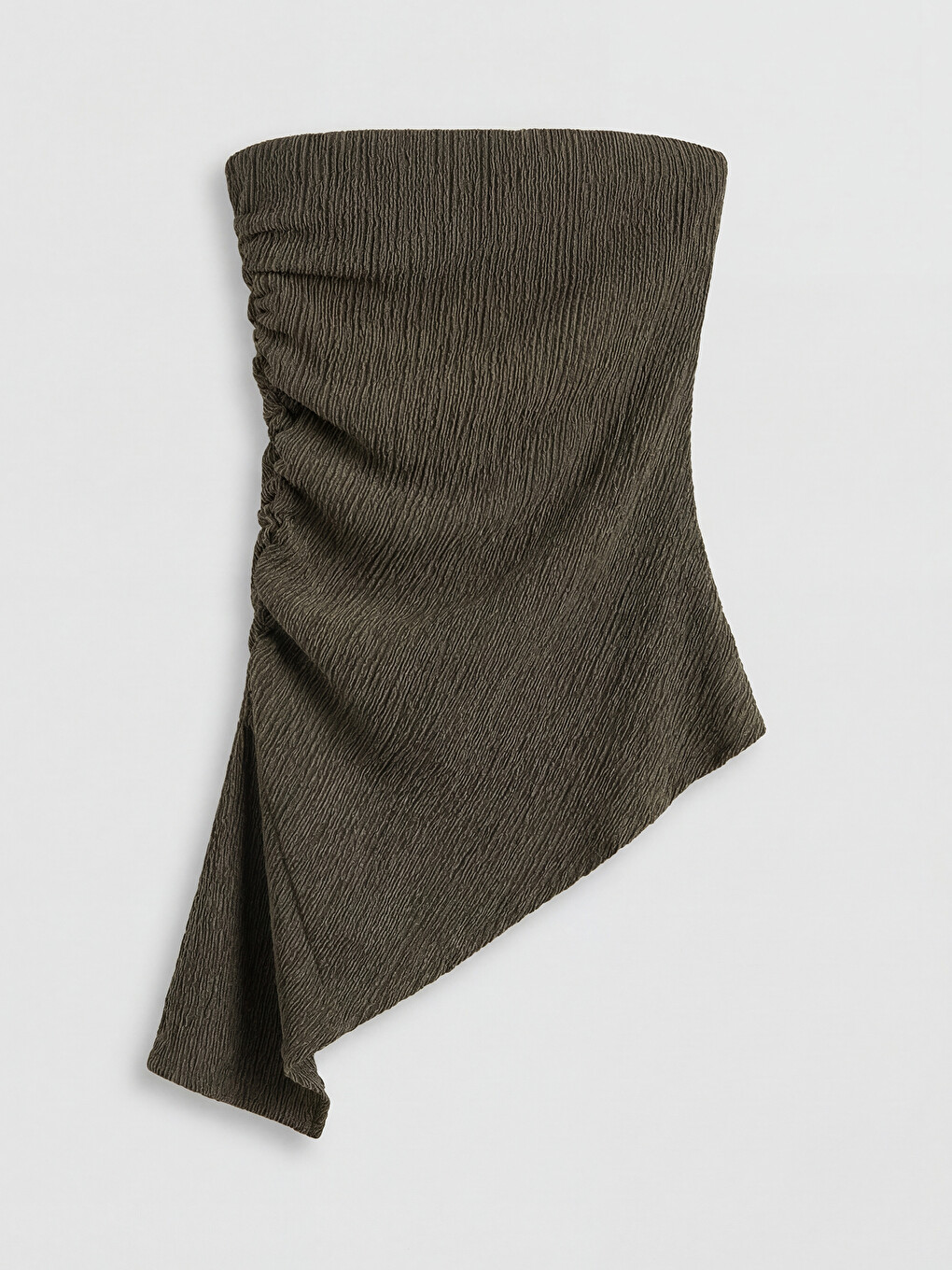 Strapless Collar Ruched Asymmetric Cut Blouse-4