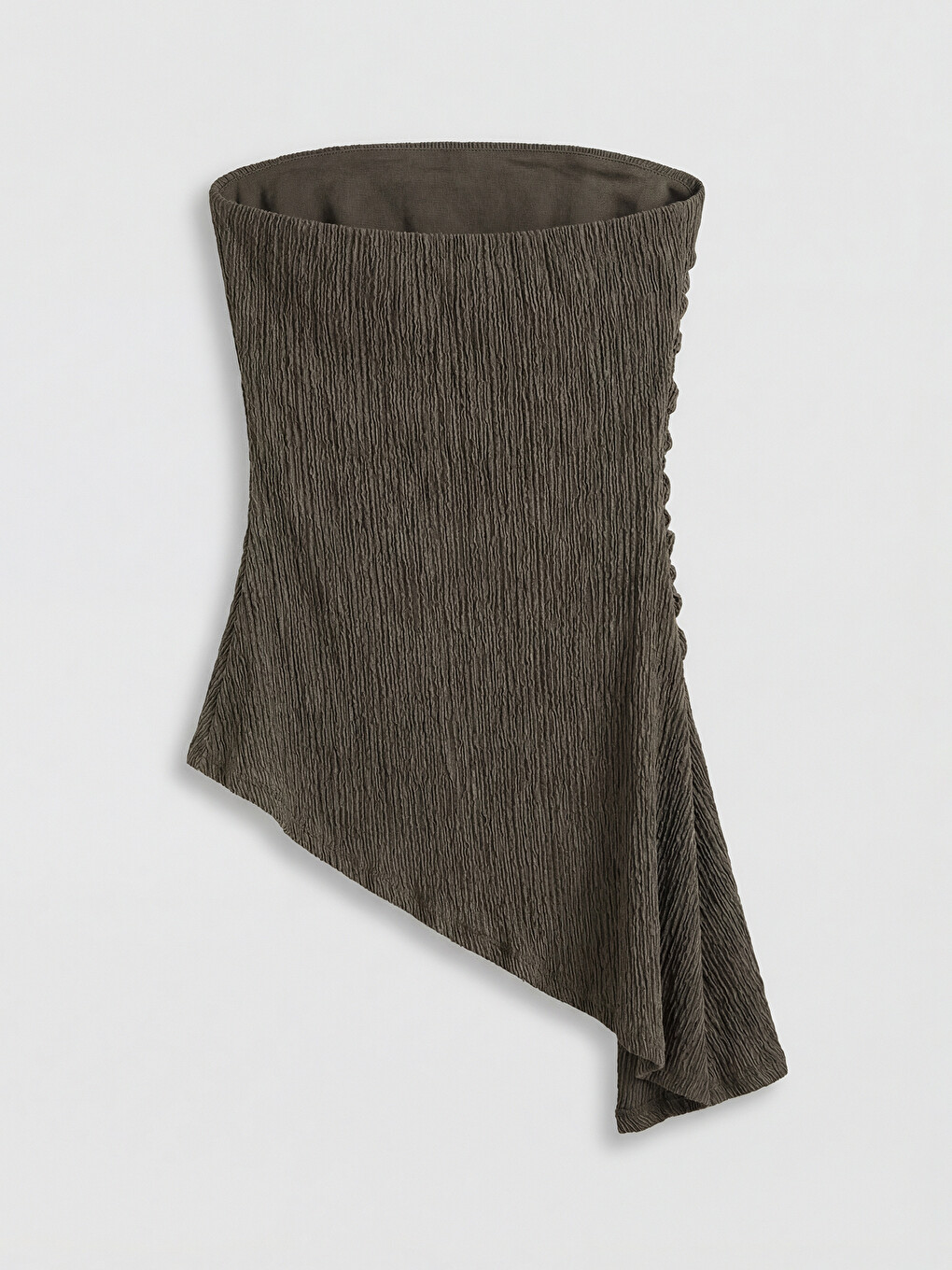 Strapless Collar Ruched Asymmetric Cut Blouse-5