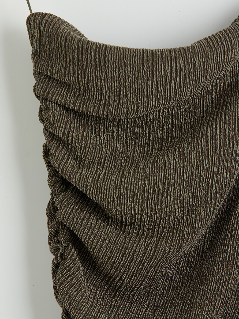 Strapless Collar Ruched Asymmetric Cut Blouse-6