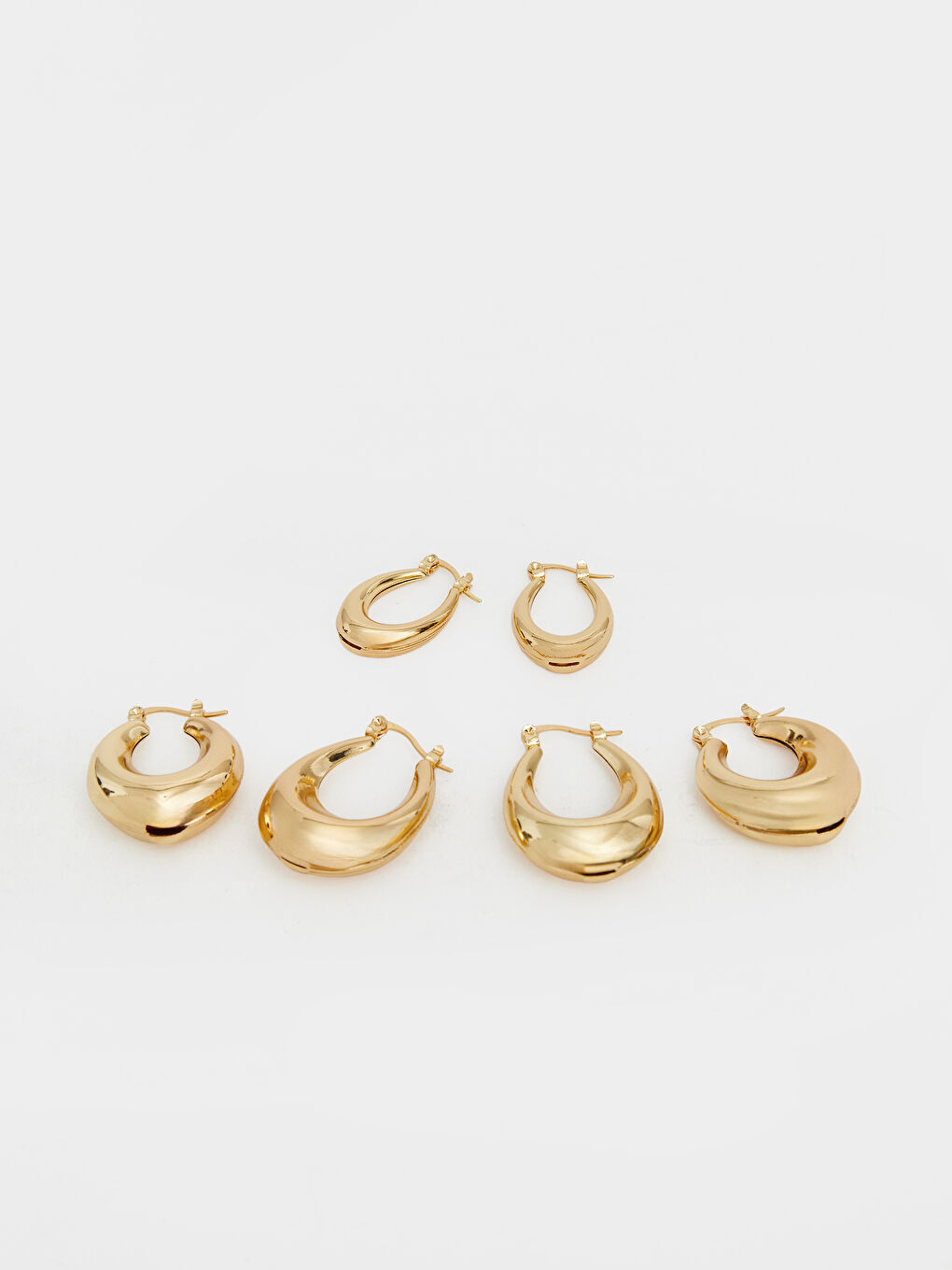 Sarı Kadın Küpe Seti 3'lü