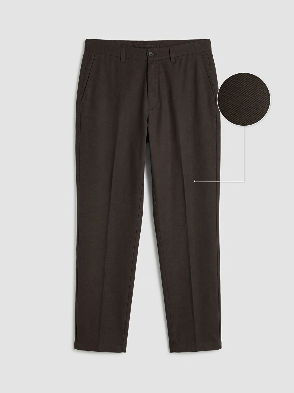 Kahverengi Standart Kalıp Erkek Gabardin Pantolon-4