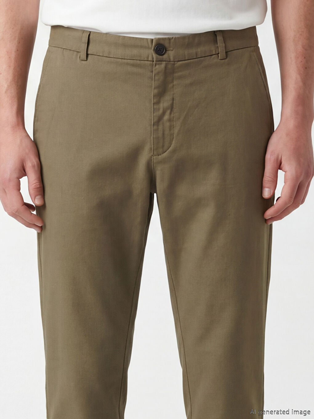 Haki Standart Kalıp Erkek Gabardin Pantolon-2