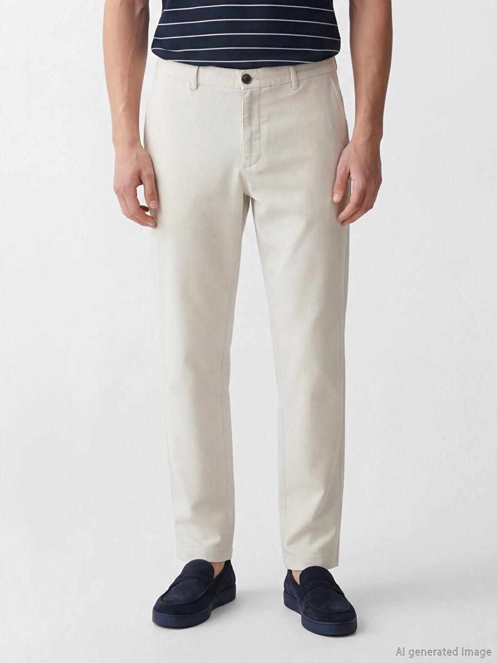 Bej Standart Kalıp Erkek Gabardin Pantolon-1