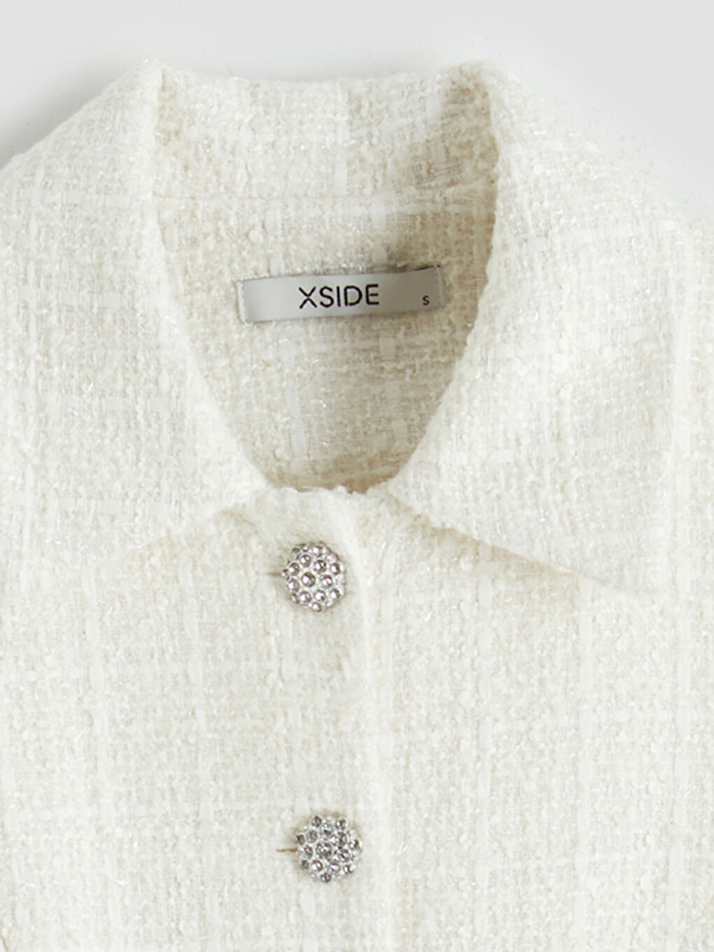 Ekru Tüvit Mini Gömlek Elbise-2