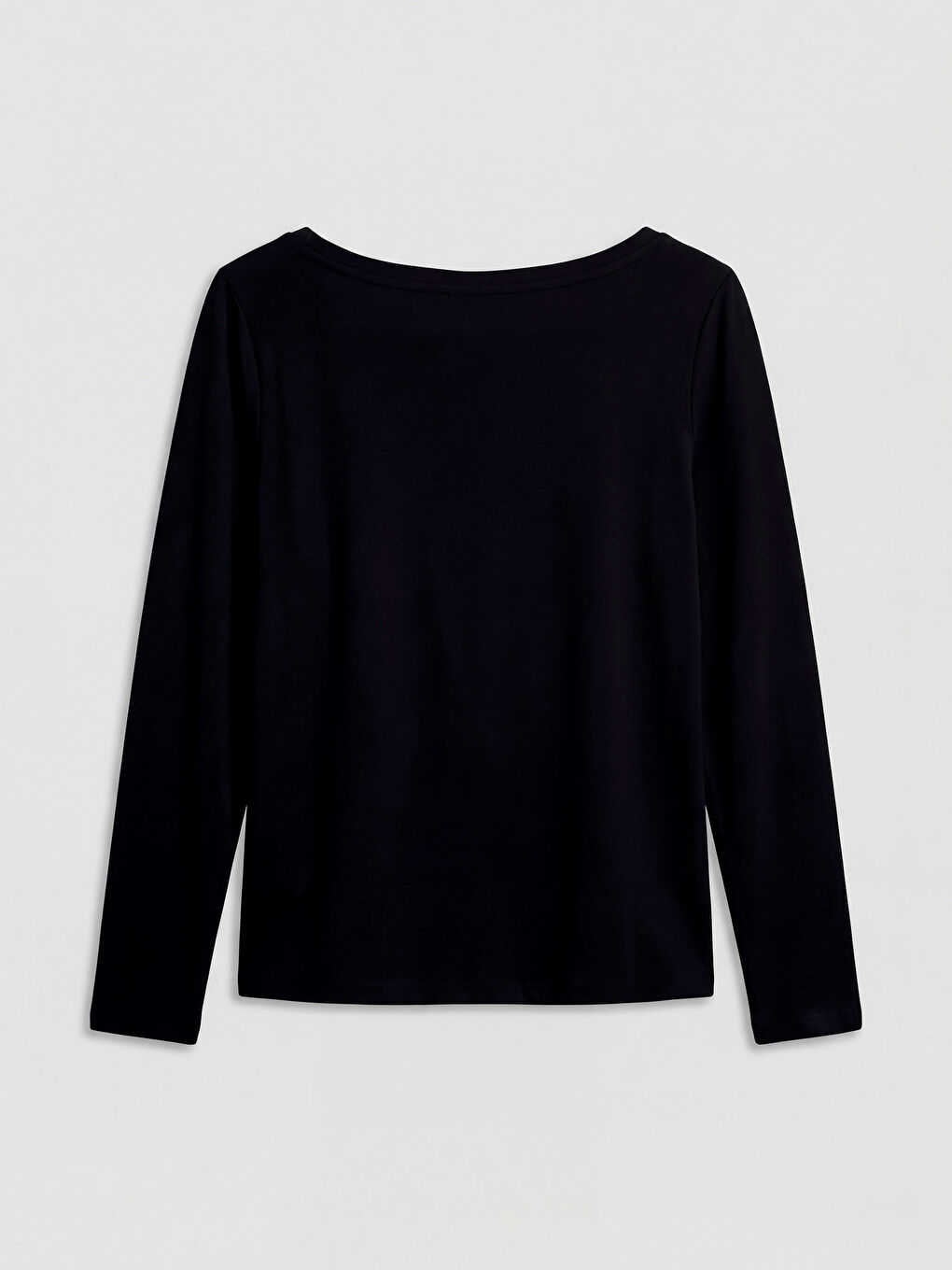 Siyah Kayık Yaka Modal Karışımlı Kadın Atlet-1