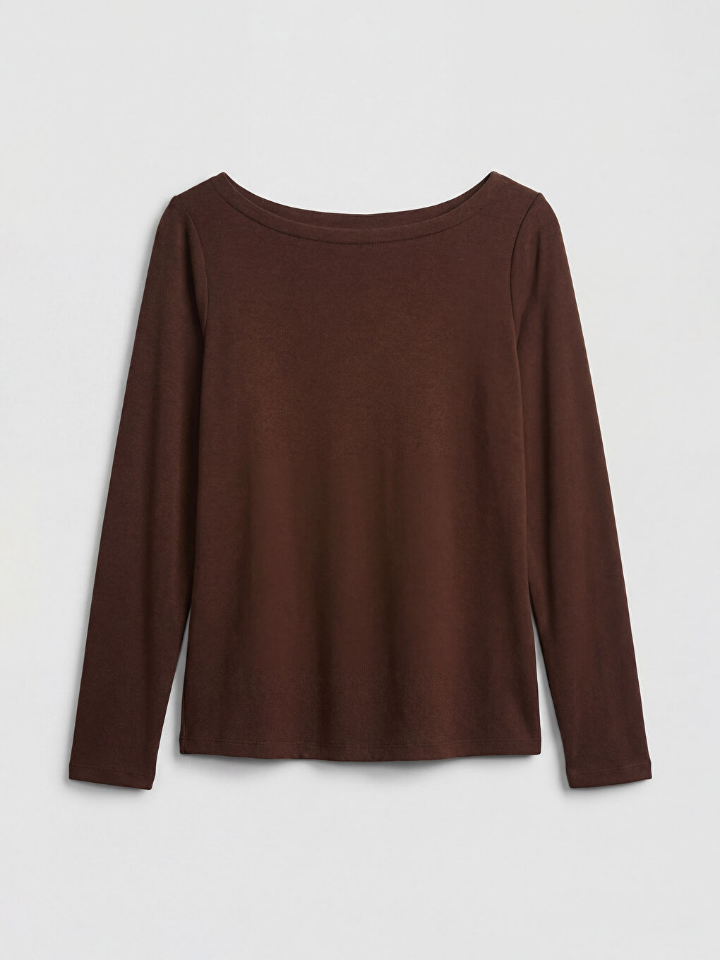 Kahverengi Kayık Yaka Modal Karışımlı Kadın Atlet