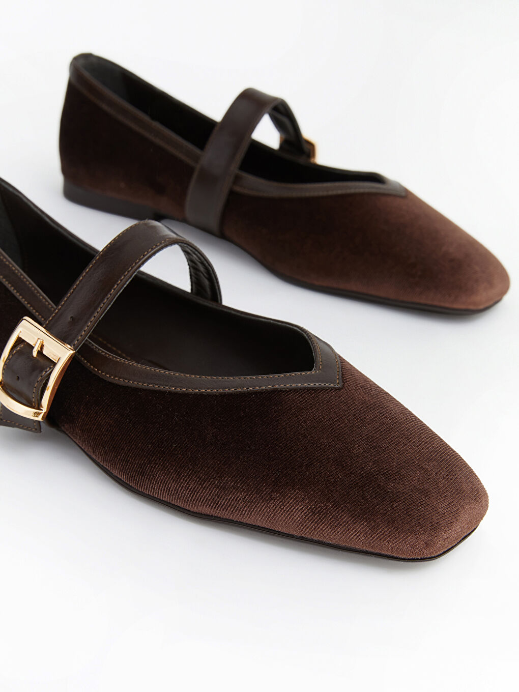 Kahverengi Süet Görünümlü Kadın Babet -2