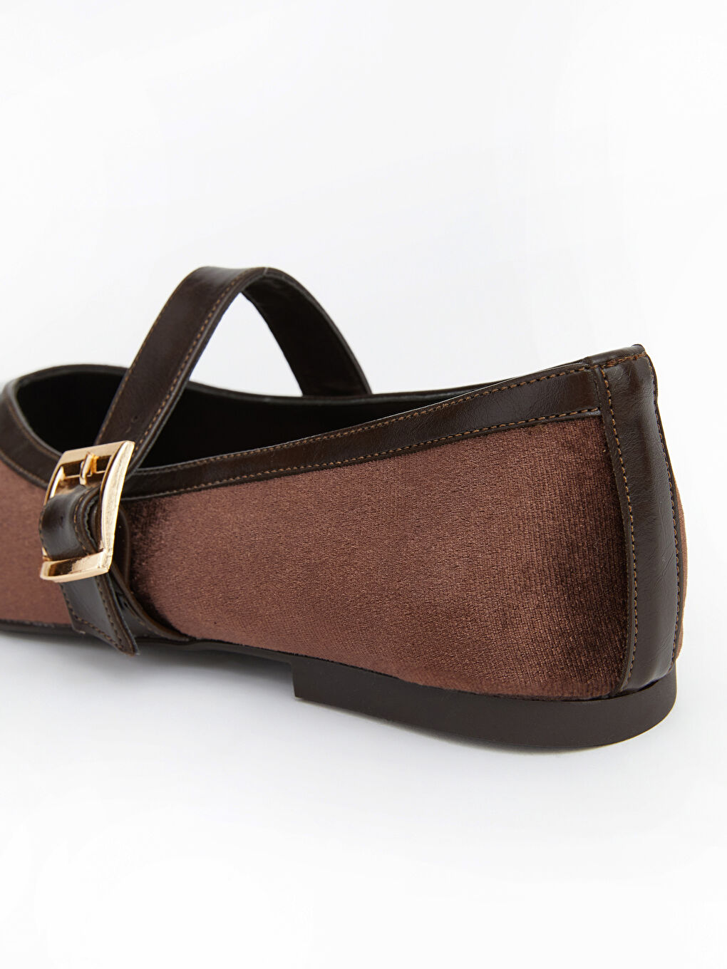 Kahverengi Süet Görünümlü Kadın Babet -4