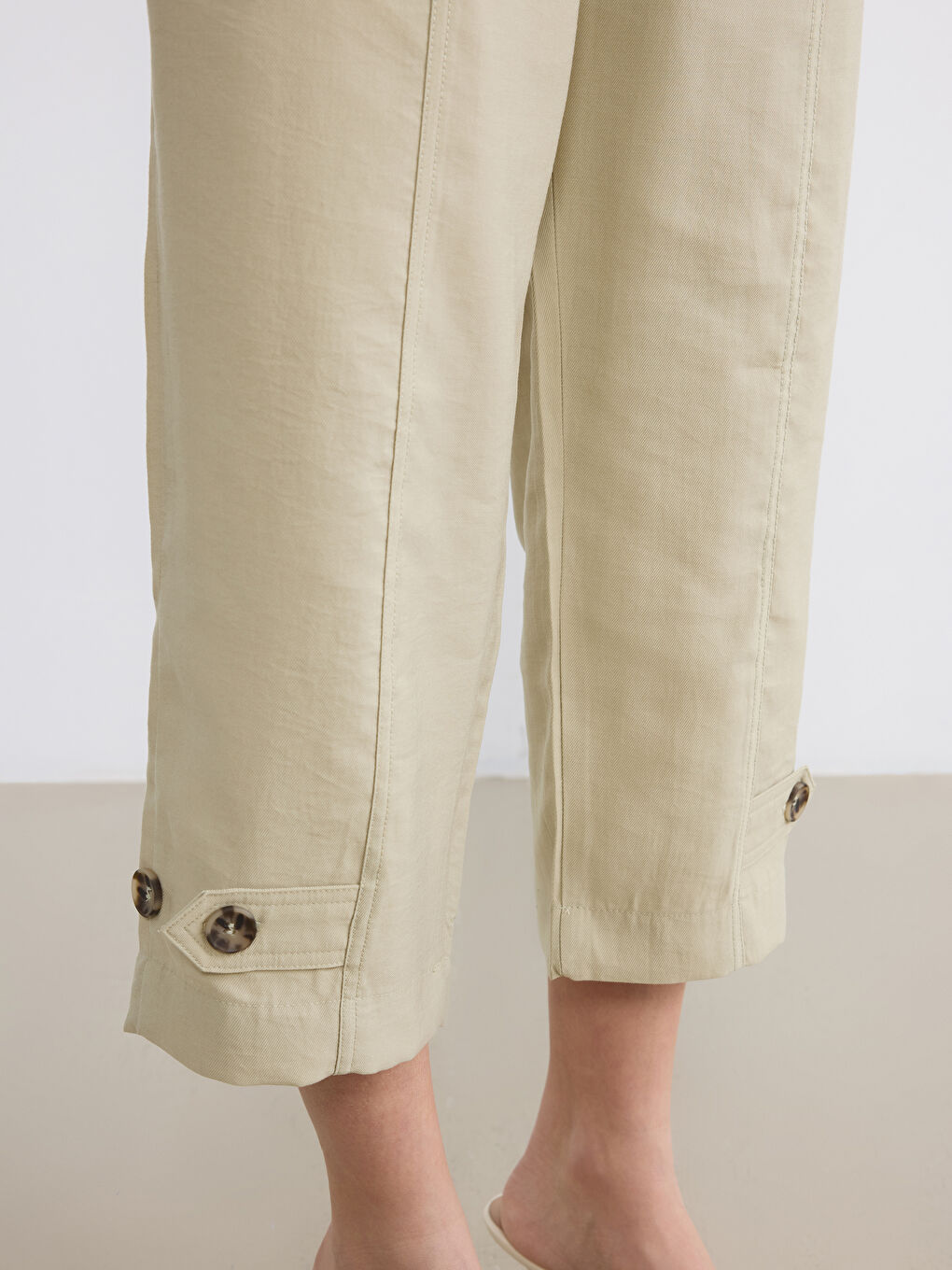 Yeşil Beli Lastikli Kadın Pantolon-2