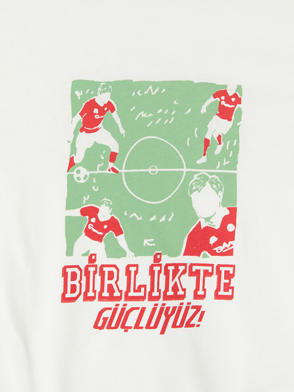 Ekru Bisiklet Yaka Baskılı Erkek Çocuk Tişört-2